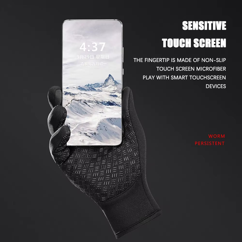 Winter Warm Men'S Gloves Touchscreen Sport Women Outdoor Fishing Splash-Proof Skiing Cycling Snowboard Nonslip Zipper Gloves