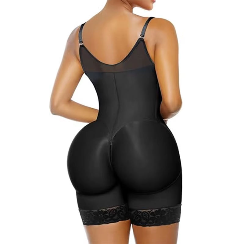 High-Waist Shapewear Bodysuit Zipper Crotch Tightening Tummy Control Butt Lifting Enhanced Version Nylon Fabric Summer to Winter