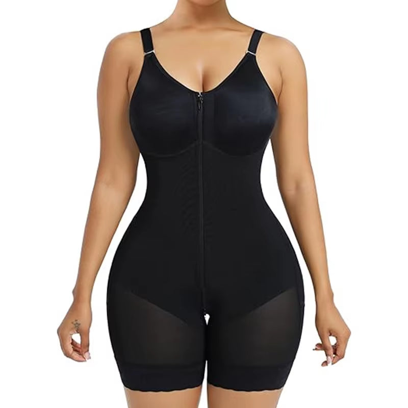 High-Waist Shapewear Bodysuit Zipper Crotch Tightening Tummy Control Butt Lifting Enhanced Version Nylon Fabric Summer to Winter