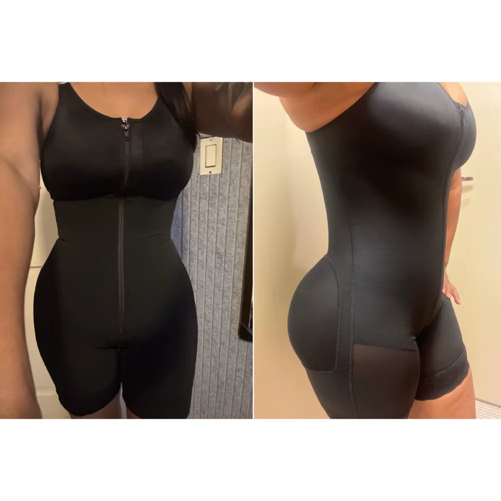 Stage 2 Operation Tummy Control Fat Abdomen Garment with Zipper Faja Full Body Shaper Post Surgery Shapewear Bodysuit Sleeveless