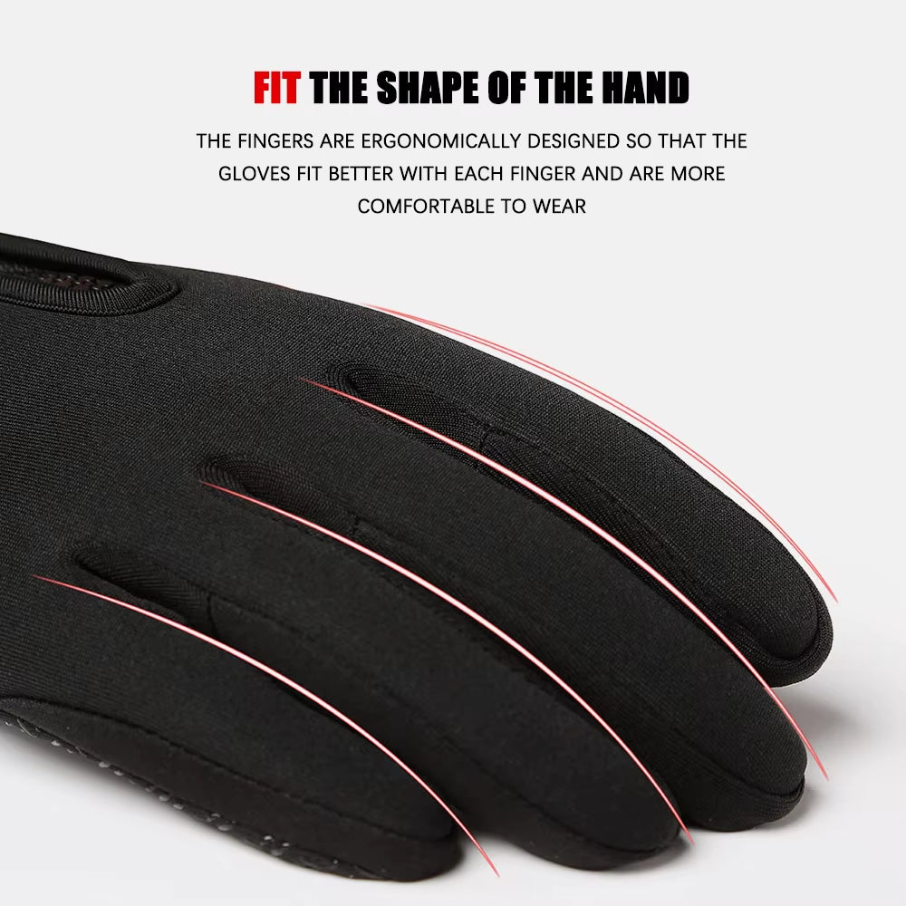 Winter Warm Men'S Gloves Touchscreen Sport Women Outdoor Fishing Splash-Proof Skiing Cycling Snowboard Nonslip Zipper Gloves