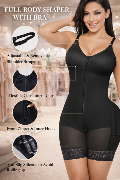 Stage 2 Operation Tummy Control Fat Abdomen Garment with Zipper Faja Full Body Shaper Post Surgery Shapewear Bodysuit Sleeveless