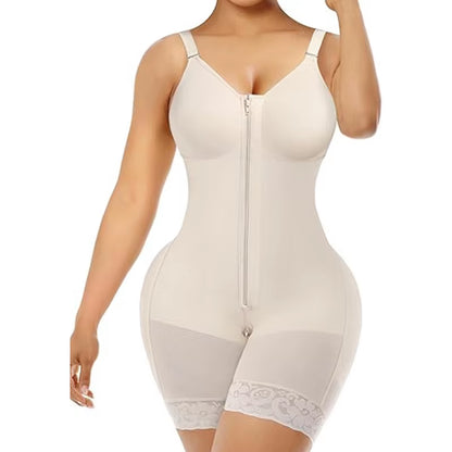 High-Waist Shapewear Bodysuit Zipper Crotch Tightening Tummy Control Butt Lifting Enhanced Version Nylon Fabric Summer to Winter