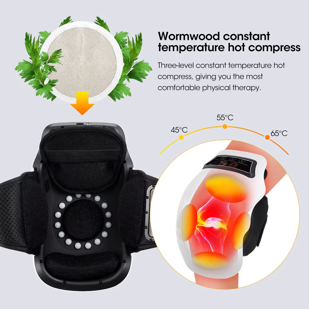 Electric Knee Massager 3 Gear Hot Compress Knee Massage Knee Support Pad Shoulder Massager Relive Joint Pain Rechargeable